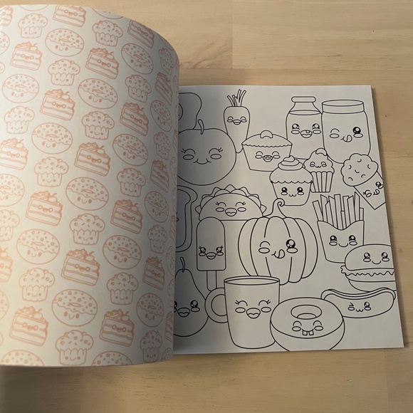 Cute Kawaii Coloring: Color Super-Cute Cats, Sushi, Clouds, Flowers, & Sweets - Picture 6 of 11